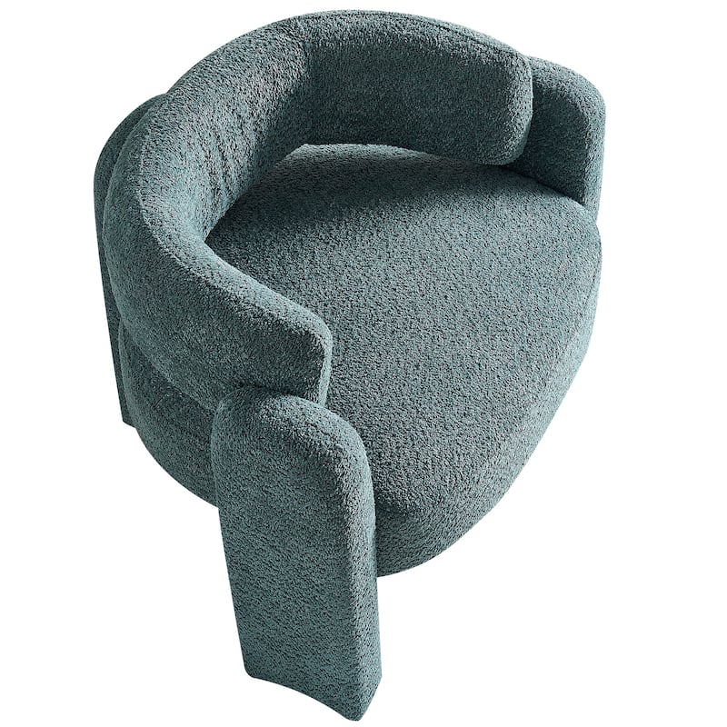 34.65" Wide Boucle Upholstery Accent Chair Beige