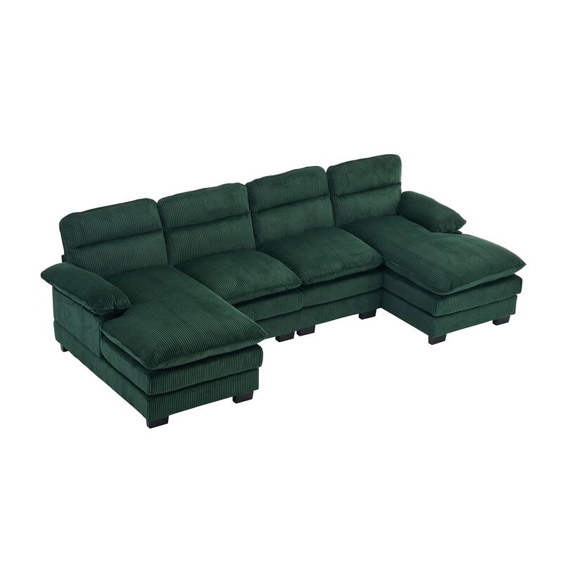 111.8" U-shaped profile sofa, including two single seats and two chaise