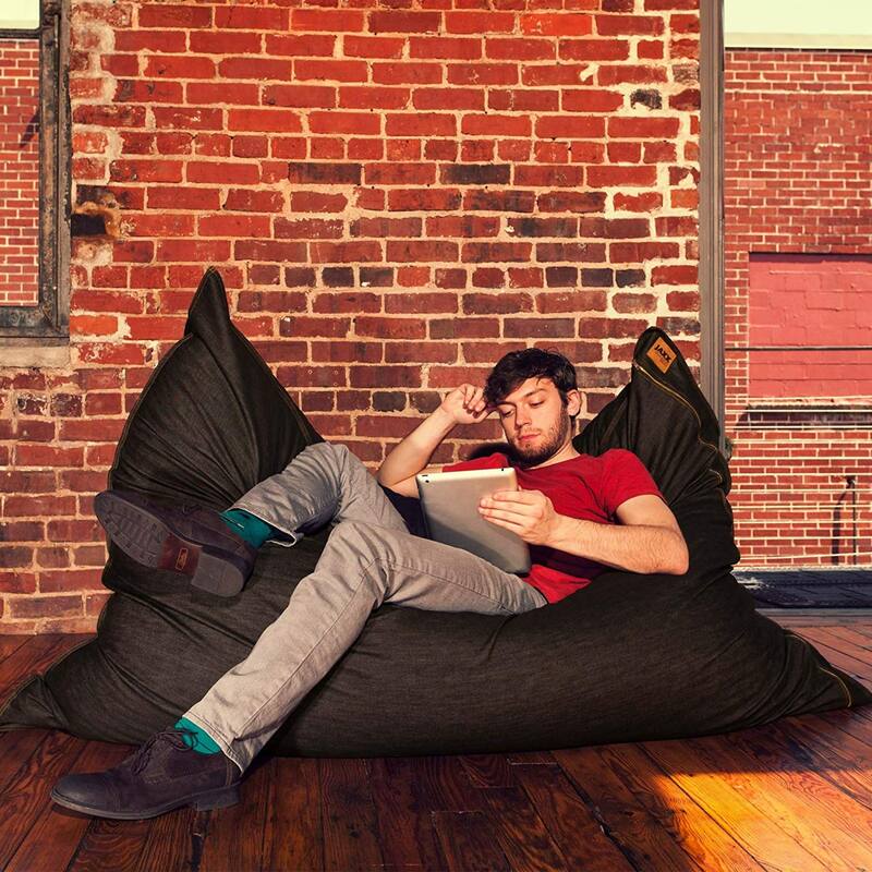 Oversized Bean Bag Floor Pillow - 5.5' - Black