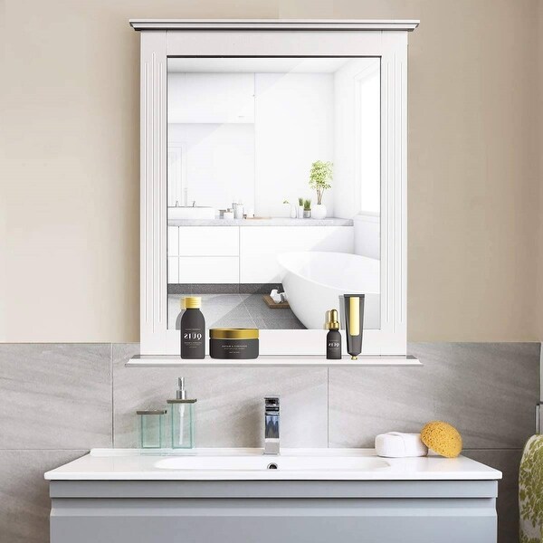 Bathroom Mirror White Shelf – Rispa