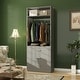 preview thumbnail 53 of 76, Kyrvo Freestanding Closet System with 3 Wooden Drawers ＆ Hanging Rod ＆ Storage Shelf, Modular Walk-in Closet Organizer Wardrobe