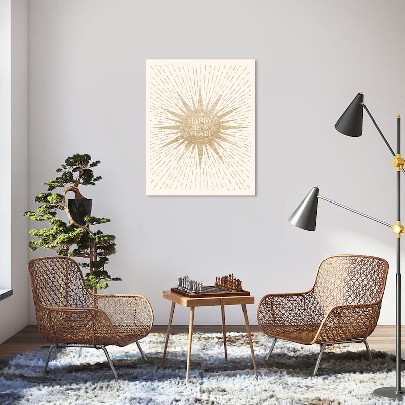 Wynwood Studio Canvas Holiday and Seasonal New Year's Star Gold Glam Wall Art Canvas Print - 30 x 36