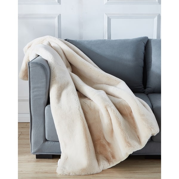Cassilda Luxury Chinchilla Faux Fur Throw Blanket 50 In X 60 In Overstock 30969776 Navy Blue