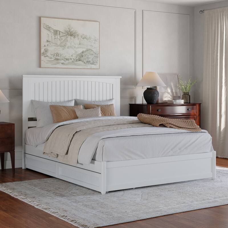 Malta Platform Bed with Panel Footboard and Storage Drawers