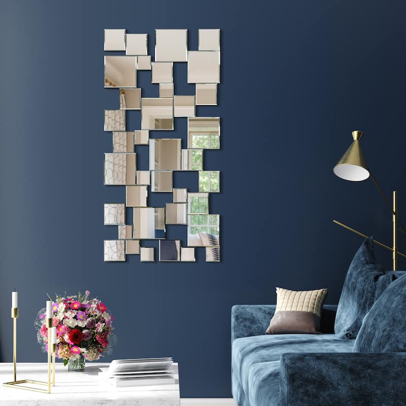 Elegant Mirror Cluster Wall Mirror,Bathroom,Bedroom,Living Room,Ready to Hang - Clear - 24" x 48"