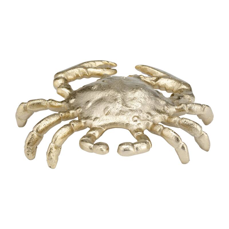 Sagebrook Home 7" Metal Contemporary Decorative Coastal Beach Ocean Crab Statue Table Decor