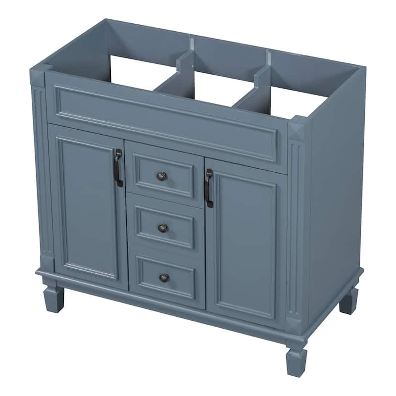 Roomfitters 36 Inch Bathroom Vanity without Sink, Freestanding Cabinet with 2 Soft Closing Doors and 2 Drawers