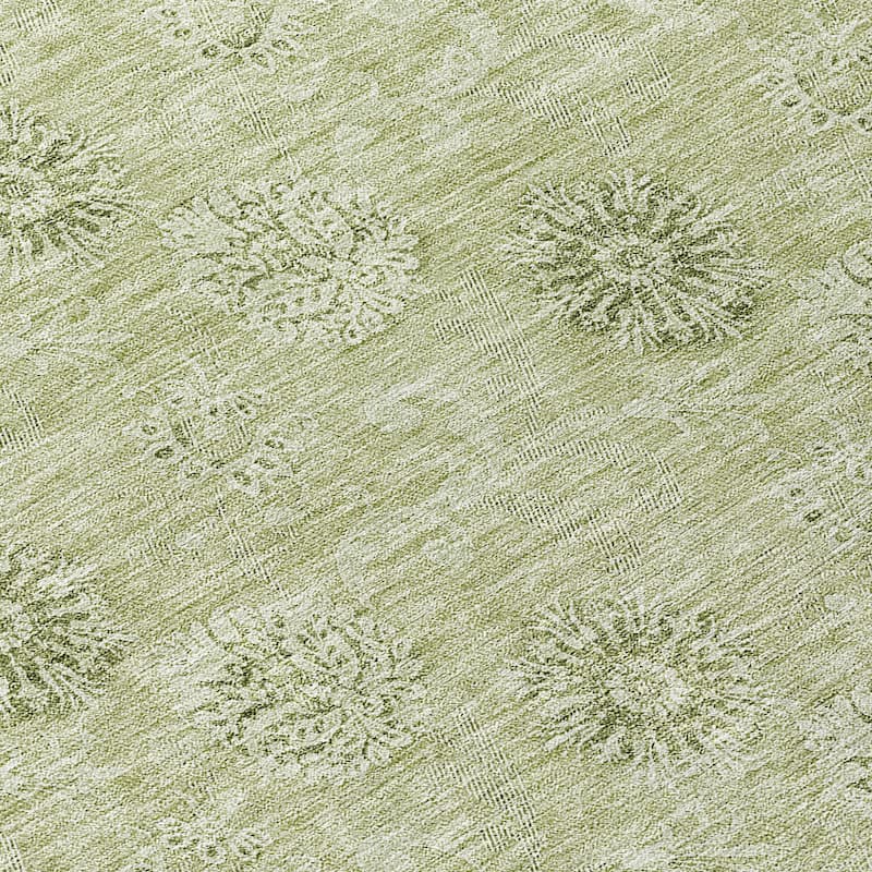 Machine Washable Indoor/ Outdoor Chantille Floral Burst Rug
