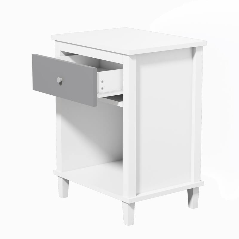 Wooden Nightstand with One Drawer One Shelf