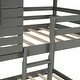 preview thumbnail 9 of 7, Gray Playhouse Inspired Twin-Over-Twin Bunk Bed with Roof, Window, Guardrail, Ladder