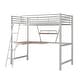 preview thumbnail 4 of 10, Twin Size Loft Bed with Built-in Desk and Shelf, Sturdy Metal & MDF Frame