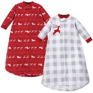 Hudson Baby Infant Long-Sleeve Fleece Sleeping Bag, Santas Sleigh, 0-9 Months - Santas Sleigh - 0-9 Months
