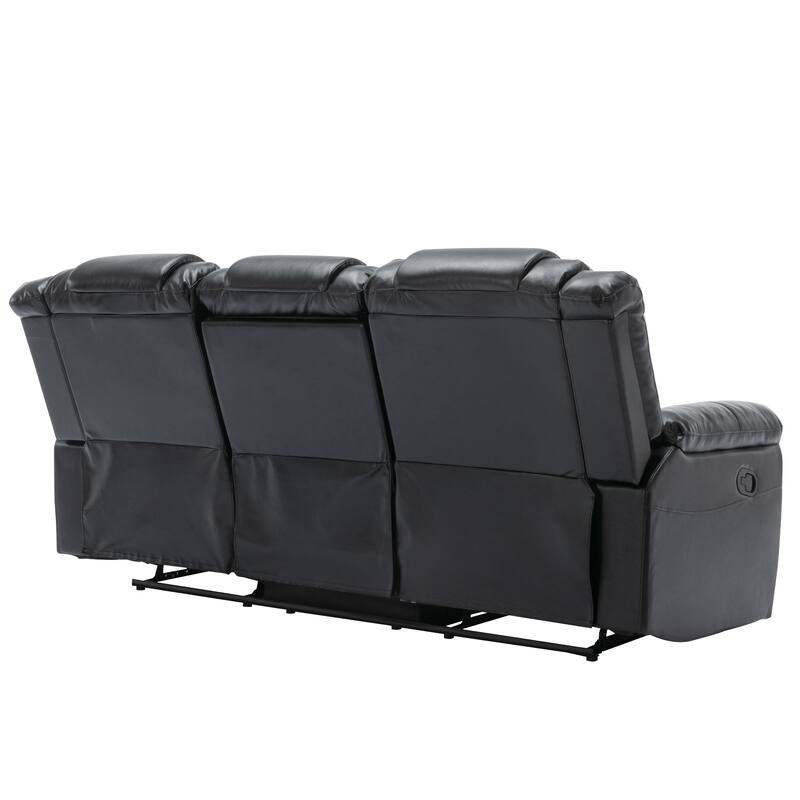 3 Seater Home Theater Recliner Manual Recliner Chair with Two Built-in Cup Holders for Living Room,Bedroom