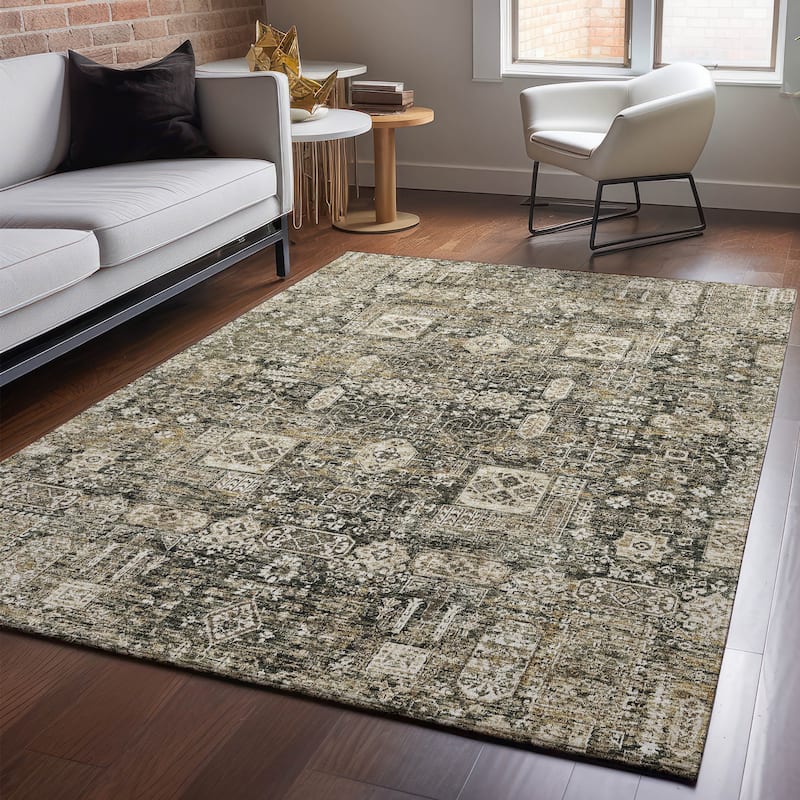 Premium Washable Super Soft Traditional Persian Mayfield Rug - Coffee - 10' x 14' - Rectangle