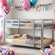 preview thumbnail 20 of 34, Twin over Twin Low Height Design Floor Bunk Bed,Spacious for home