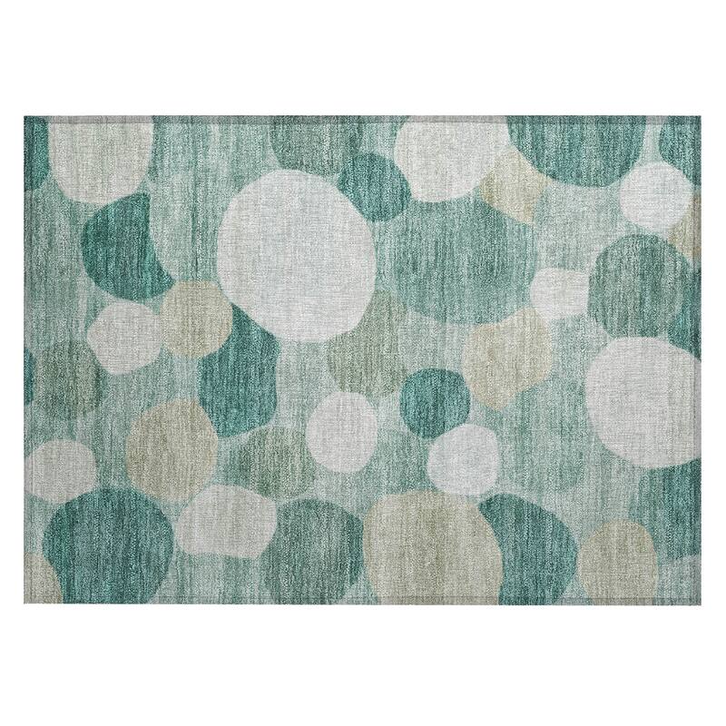 Machine Washable Indoor/ Outdoor Modern Circy Chantille Rug