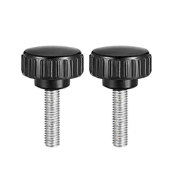 M8 x 30mm Male Thread Knurled Clamp Knobs Grip Thumb Screw on Type 2 Pcs