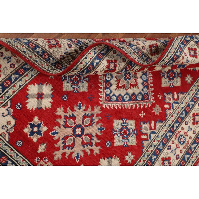 Red Kazak Accent Rug Hand-Knotted Foyer Wool Carpet - 3'3" x 5'3"