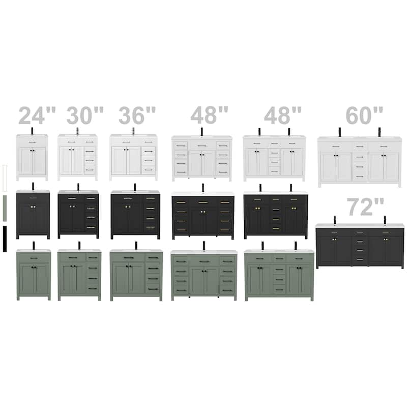 Modern Bathroom Vanity with Sink & Faucet Storage Cabinet Set