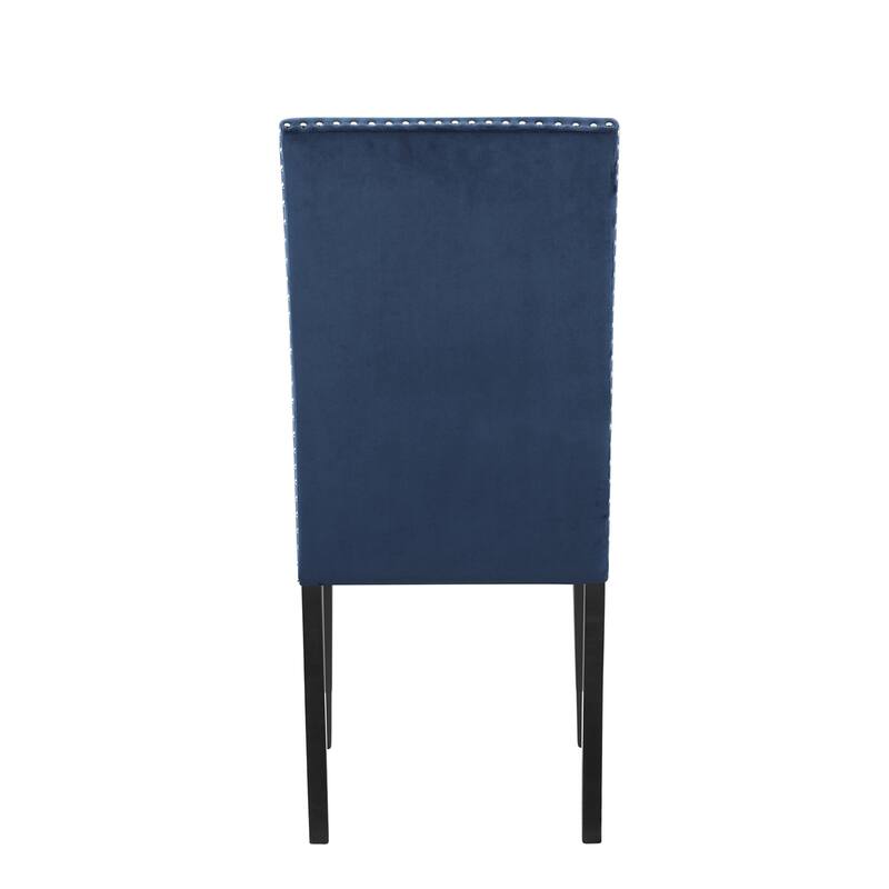 Contemporary Velvet Dining Chair with Nailhead Trim,Set of 2