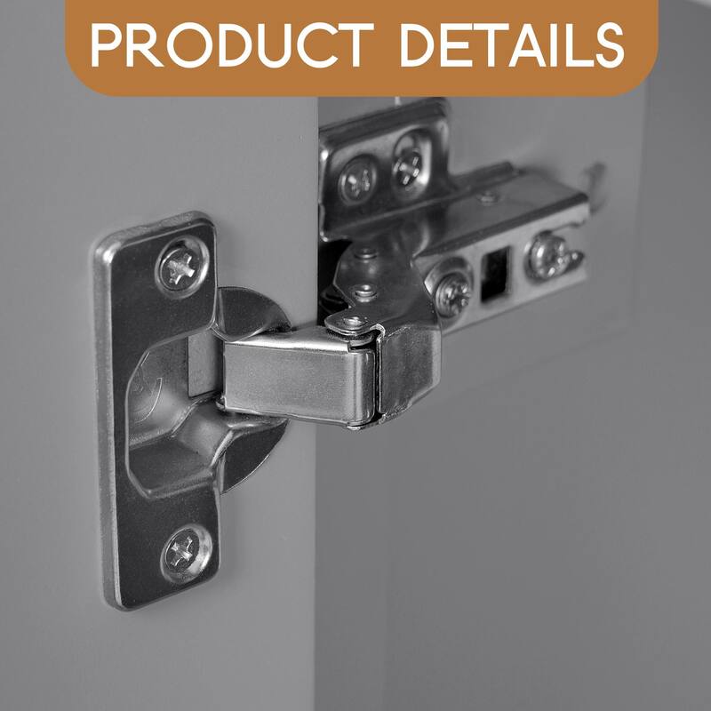 Bathroom Vanity with Ceramic Sink, Soft-Close Door with Built-in Shelf, Deep Drawer, Standard Drawer, Long Divider Drawer