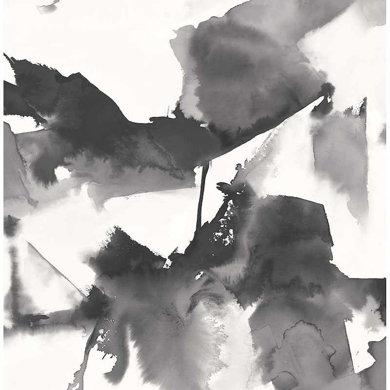 Harry & Grace Watercolor Block Peel and Stick Wallpaper - 20.5 in. W x 18 ft. L - Inkwell