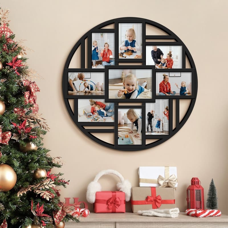 Hello Laura 9 Opening Round 4×6 Collage Wall Frame Multi Picture Photo Frame for Wall