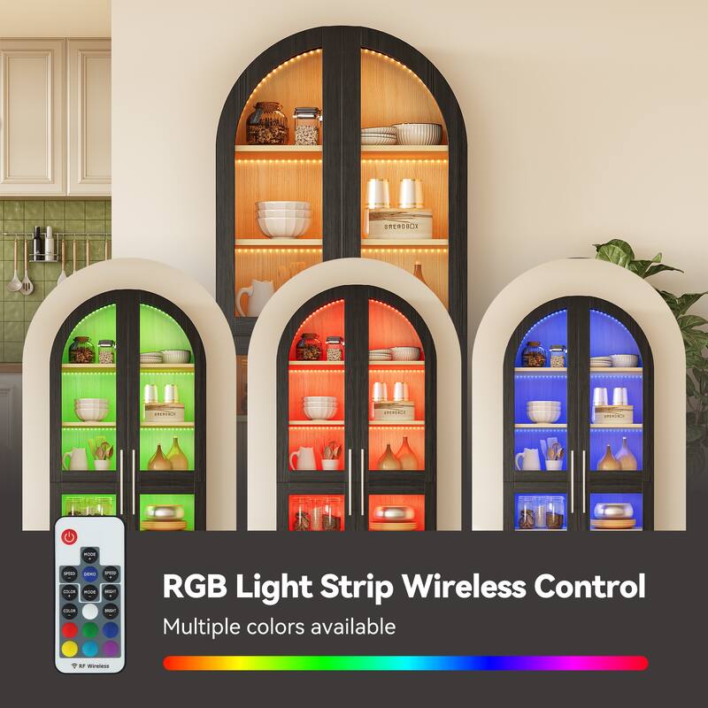 The Storage cabinet with LED light strip