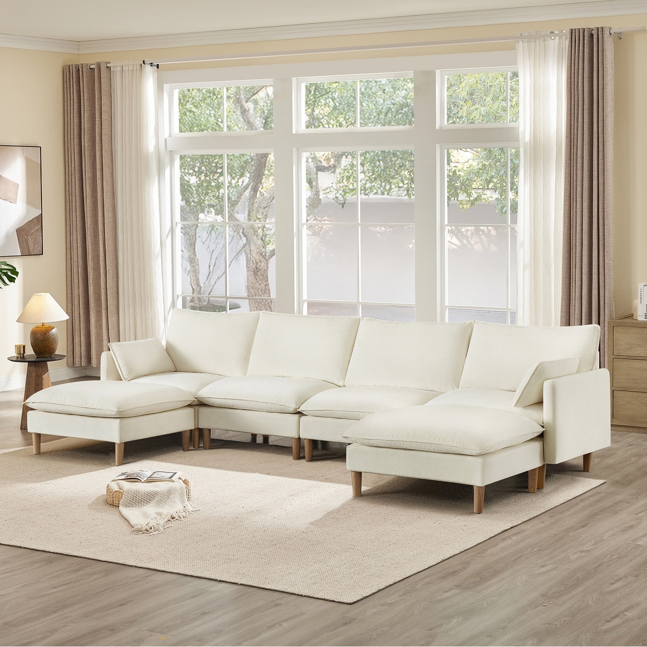 Spruce & Spring Oversized Couch Modular Sectional Sofa for Living Room