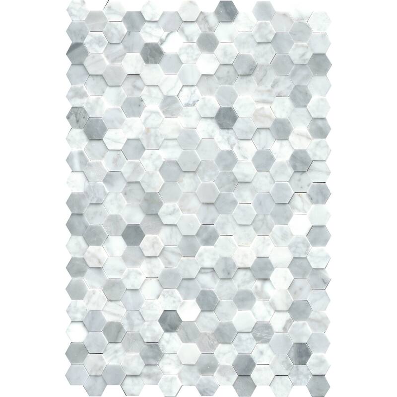 Emser Tile Link - 12" x 18" Square Geometric Mosaic Wall Tile - Honed