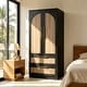 preview thumbnail 2 of 11, Arched Desgin Armoire with 2 Storage Drawers Wardrobe Closet