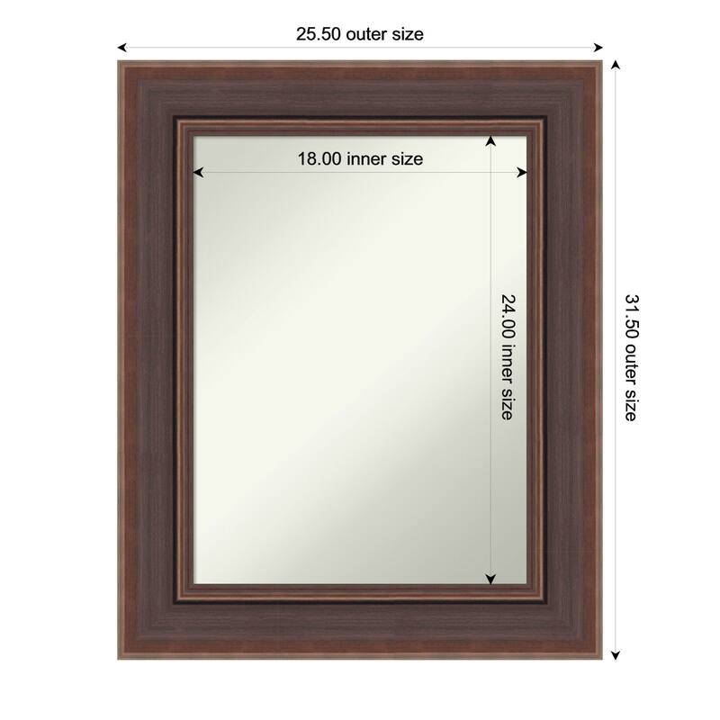 Moab Brown Bronze Non-Beveled Framed Wall Mirror - Moab Brown Bronze - 26 x 32 in