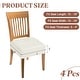 preview thumbnail 8 of 12, PU Dining Chair Seat Covers, Stretch Chair Cushion Slipcovers, Waterproof Rear Covers Protector - 4Pcs White