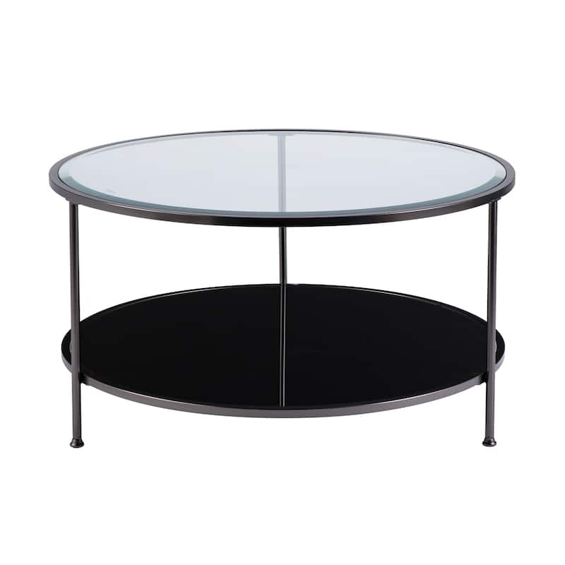SEI Furniture Rainier Round Metal and Glass Coffee Coffee Table