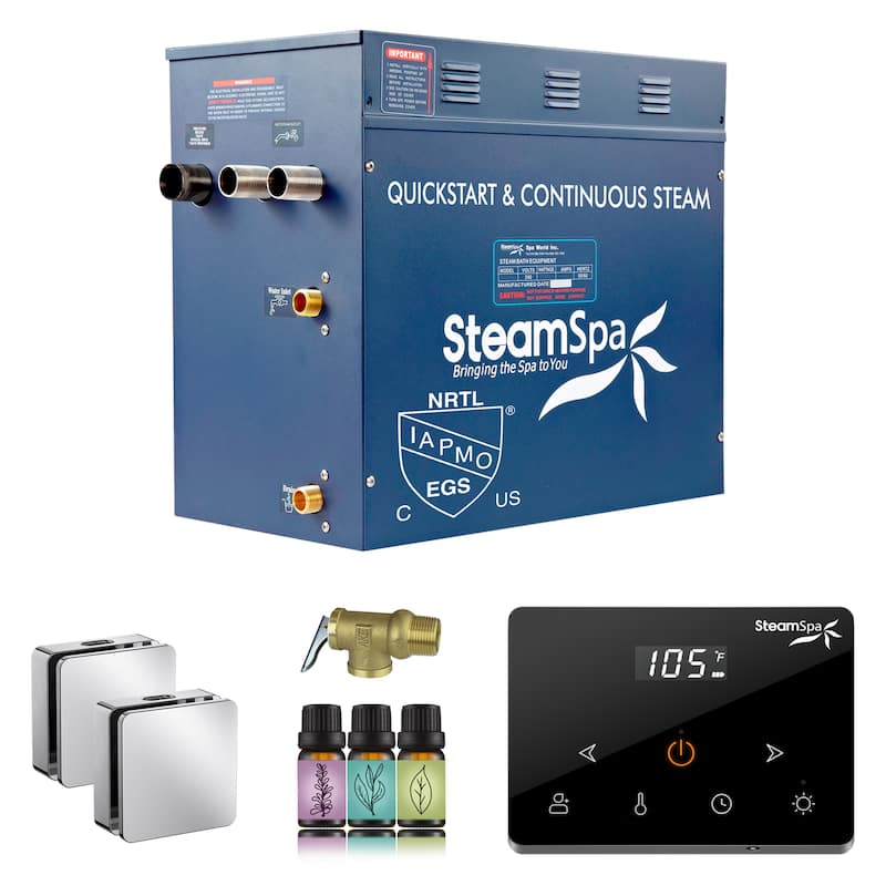 Oasis Series 12000-Watts Steam Generator with Continuous Steam Plus Fully Wireless Handheld Control - Chrome