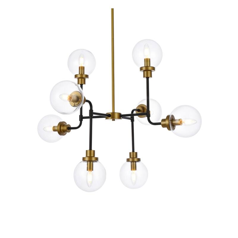 Hope 8 Light Pendant in with clear shade - 36 Inch
