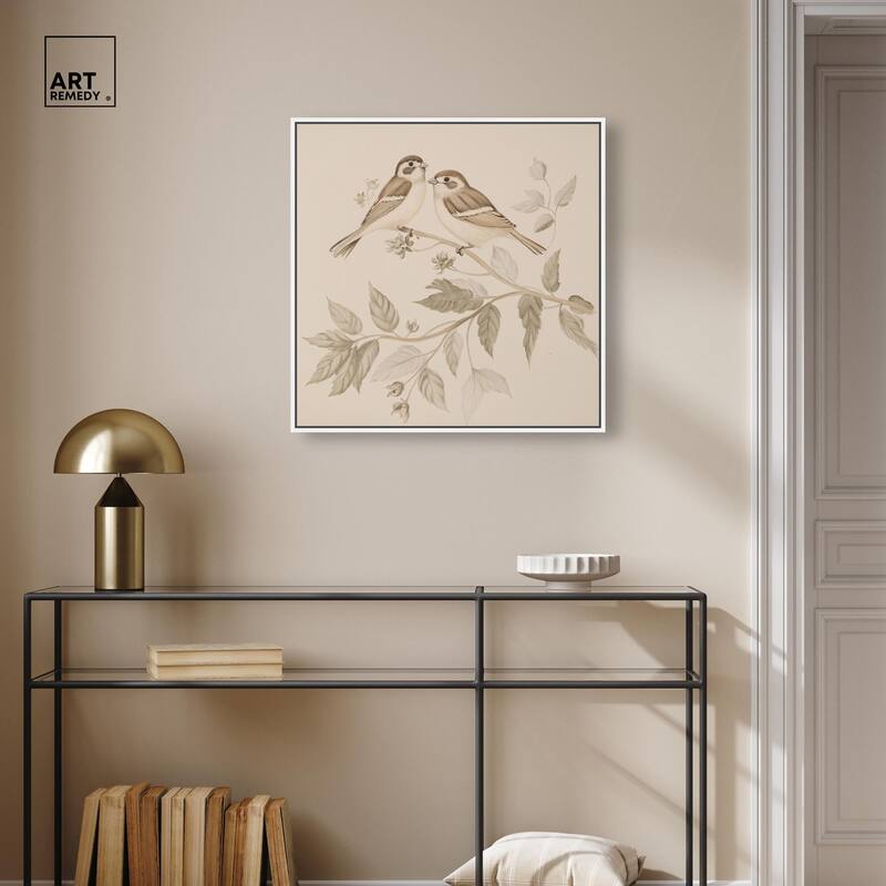 Pair of Finches III Canvas by Art Remedy