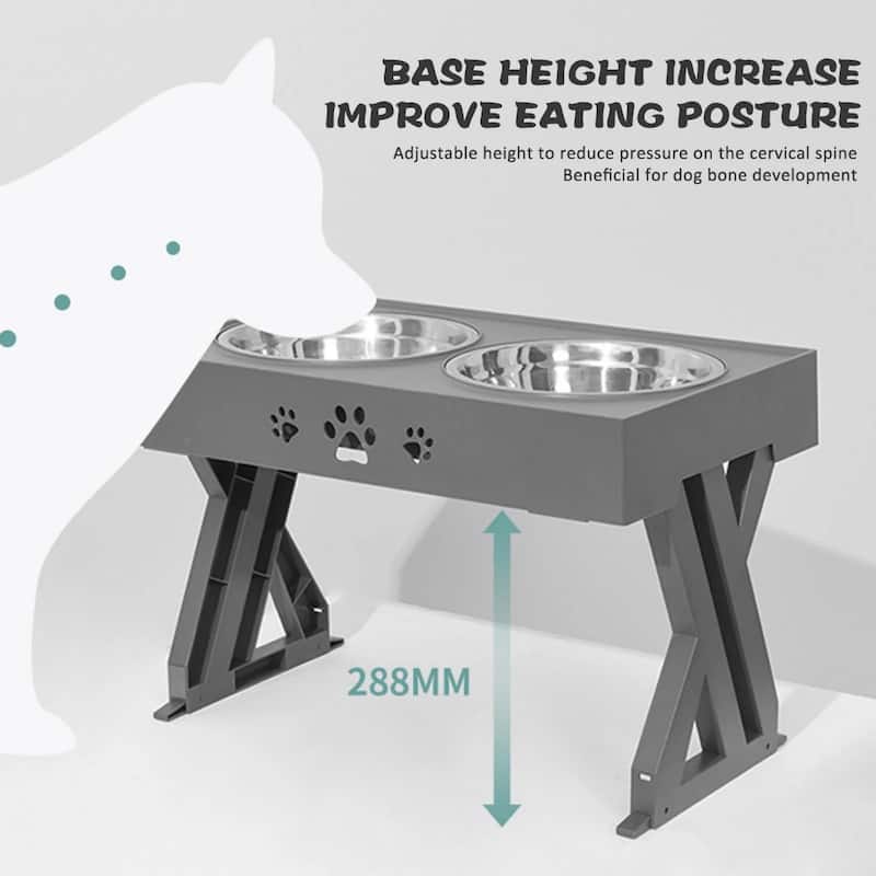 Dog Feeding Station with Stainless Steel Bowls Elevated