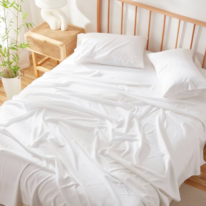 Clara Clark Premium Bamboo Blend Fitted Sheet Set