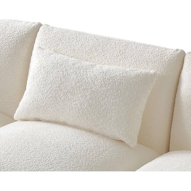 Mid Century Modern 102.36" Boucle Upholstered 3-seater Sofa with Pillows for Livingroom