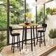 preview thumbnail 1 of 8, 3 Piece Pub Dining Set, Kitchen Counter Height Bistro Set, Round Bar Table and 2 Stools for Living Room and Small Space Rustic Brown