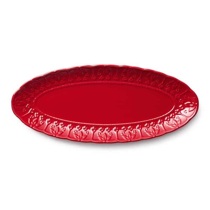 Certified International Provence Embossed Fish Platter. - 18"W x 7.5"D x 1.25"H
