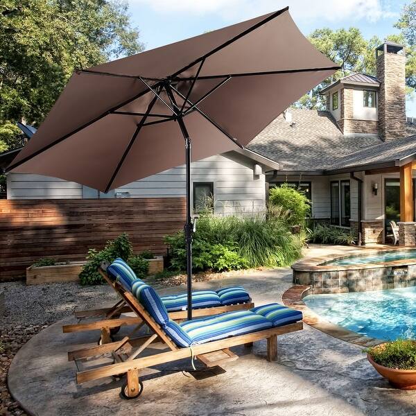 Shop Black Friday Deals On Costway 10ft Patio Umbrella With Crank Tan Overstock 15935685