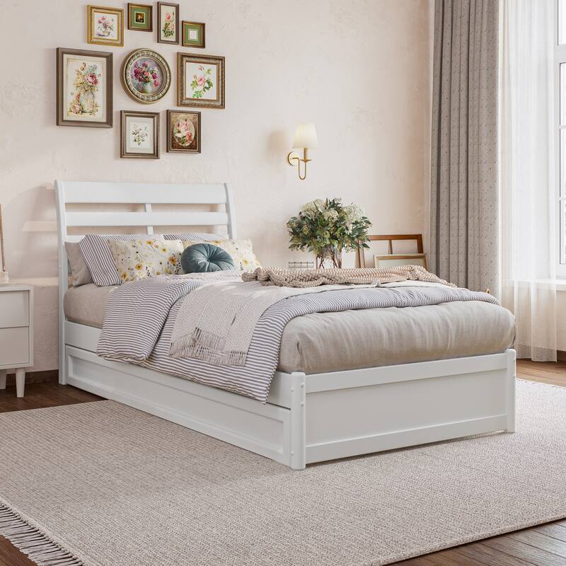 Emelie Platform Bed with Panel Footboard and Twin XL Trundle