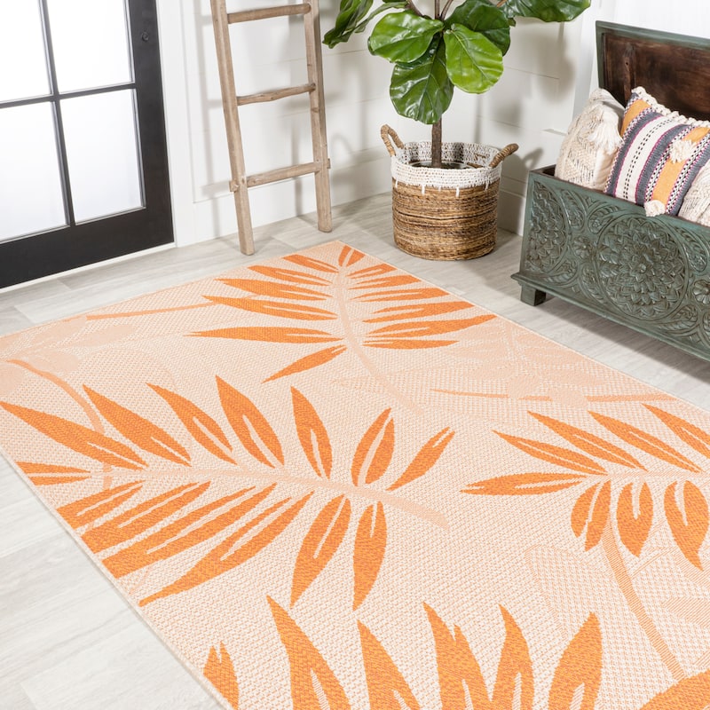 JONATHAN Y Bahamas Tropical Palm Leaf Indoor/Outdoor Area Rug