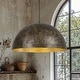 preview thumbnail 144 of 177, Industrial Oversized Metal Dome Pendant Light - Modern Farmhouse 15in - Textured Gold-Brown