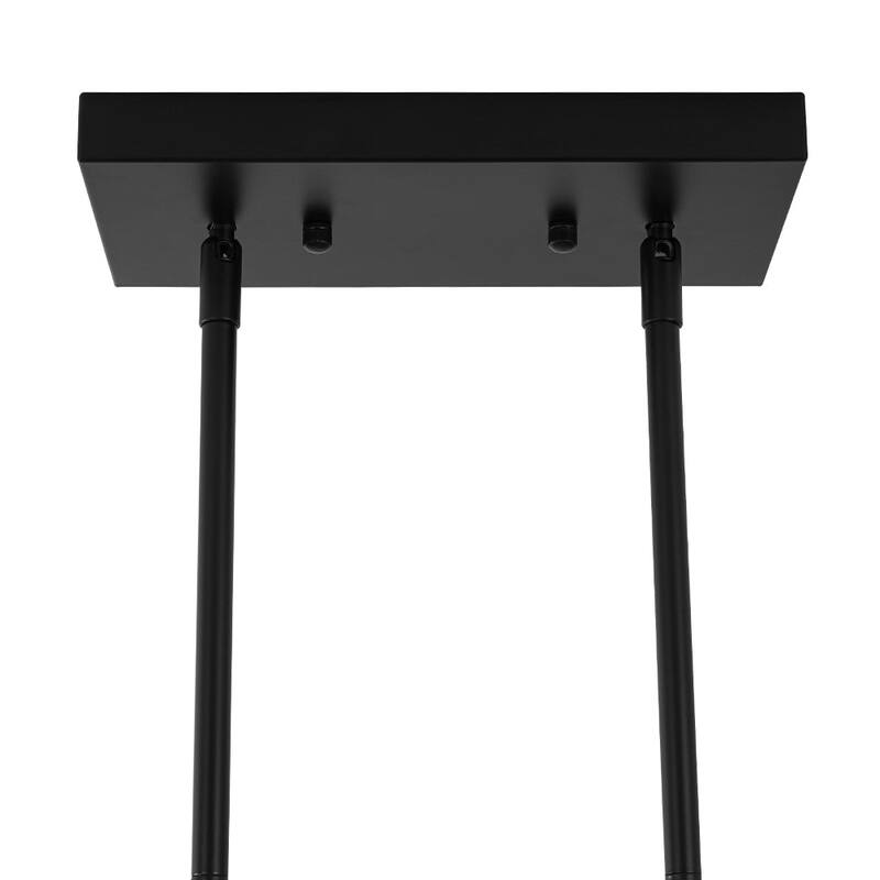 Minimalist 7-Light Black Brass Candle Linear Island Chandelier - 43.3 Inches
