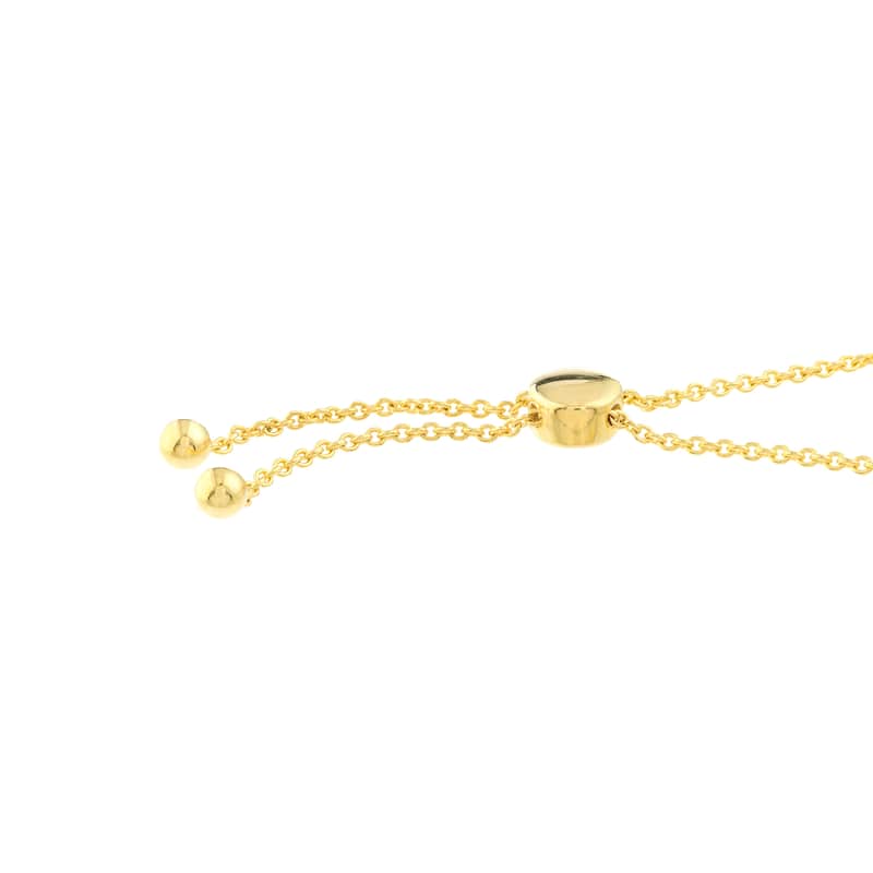 Marquee Jewels 14K Solid Yellow Gold and 1/5 CTW Natural Diamond Bolo Tennis Bracelet