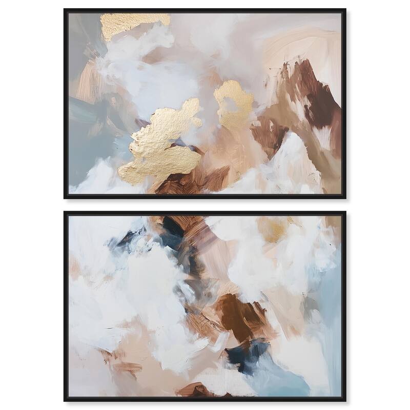Earth's Palette II Canvas Set of 2 by Art Remedy - 15" x 10" - Black