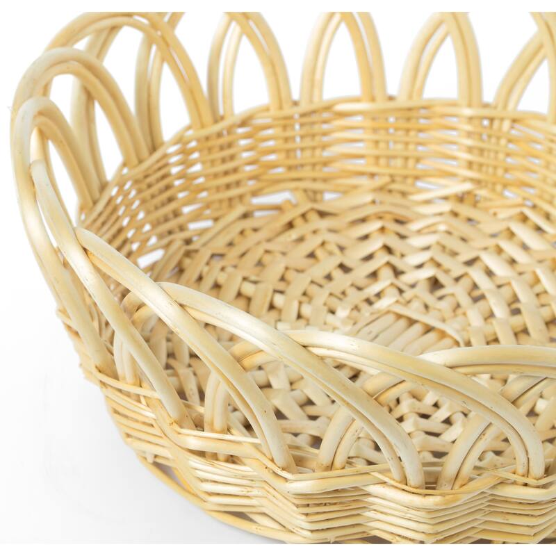 Decorative Round Fruit Bowl Bread Basket Serving Tray